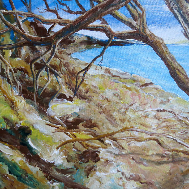 Detail des Bildes: Toter Baum an der Steilküste